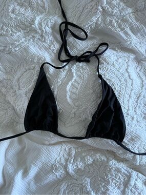 Black Triangle Bikini Top - Classic Halter Swimwear